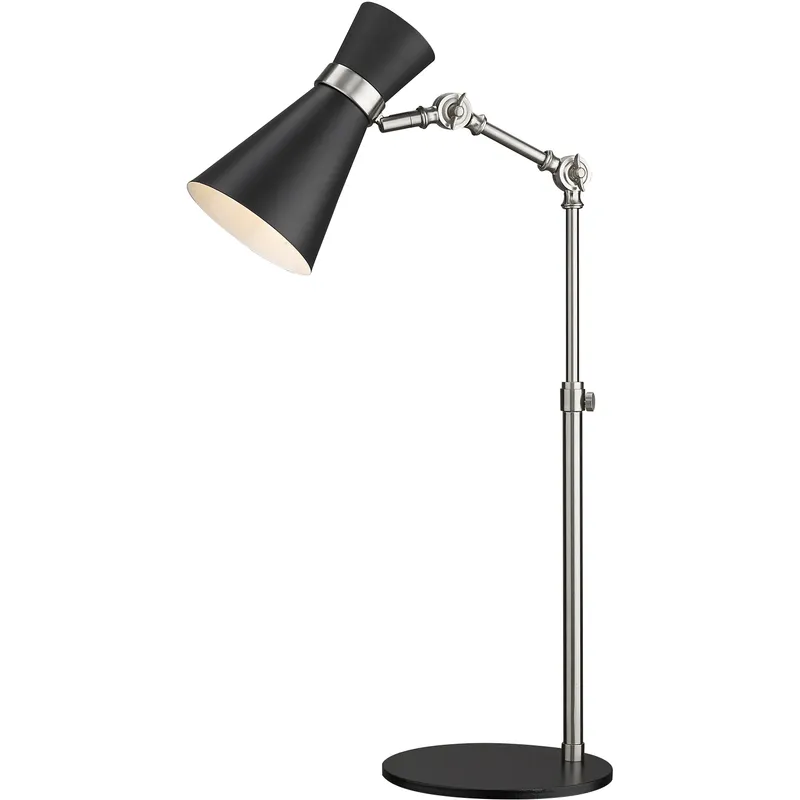Soriano 25.25 inch 60.00 watt Matte Black and Brushed Nickel Table Lamp Portable Light