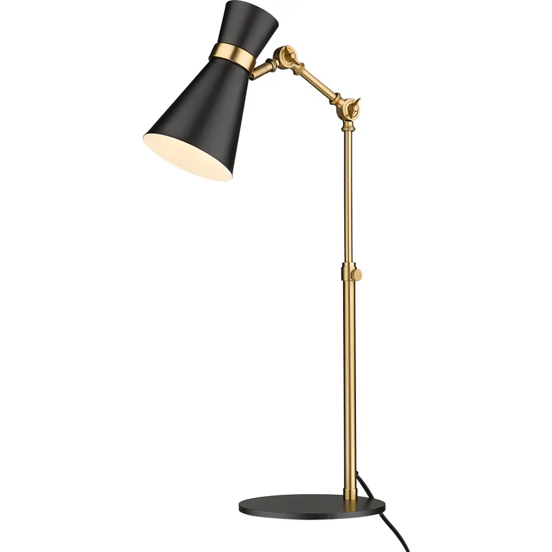 Soriano 25.25 inch 60.00 watt Matte Black and Heritage Brass Table Lamp Portable Light