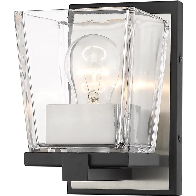Bleeker Street 1 Light 5 inch Matte Black and Brushed Nickel Wall Sconce Wall Light