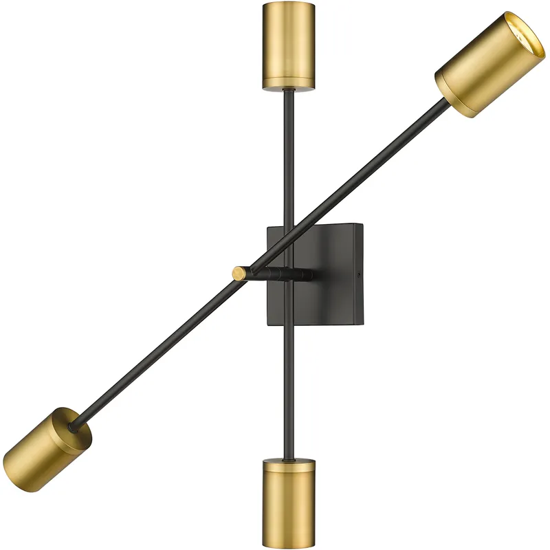 Calumet 4 Light 4.5 inch Matte Black and Olde Brass Wall Sconce Wall Light in Matte Black and Factory Bronze