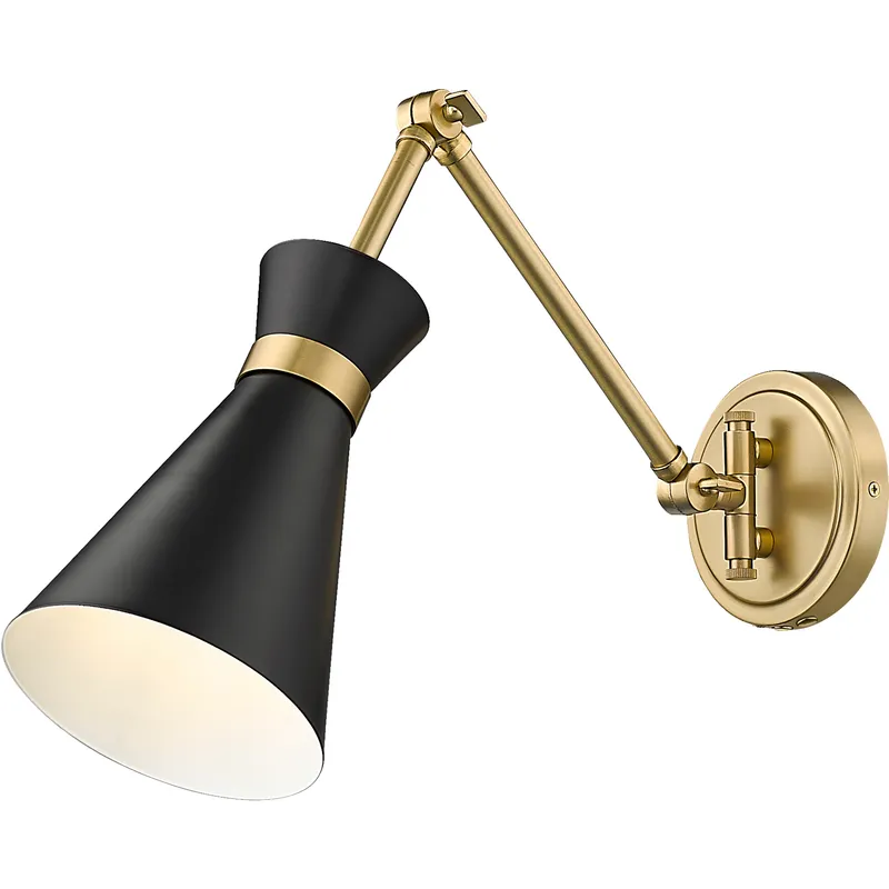 Soriano 1 Light 6.25 inch Matte Black Wall Sconce Wall Light in Matte Black and Modern Gold