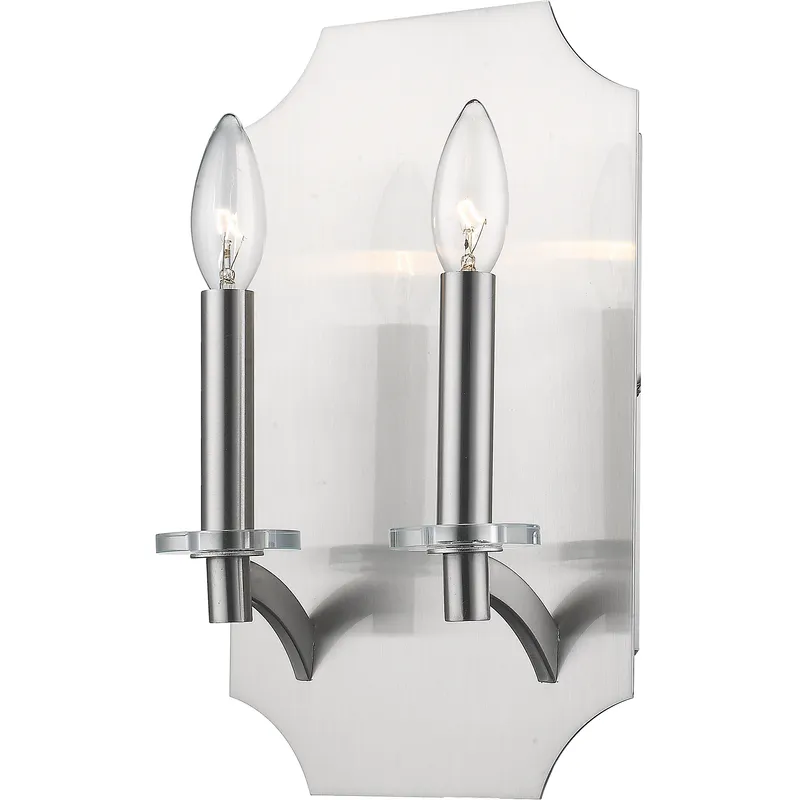Zander 2 Light 13 inch Brushed Nickel Wall Sconce Wall Light