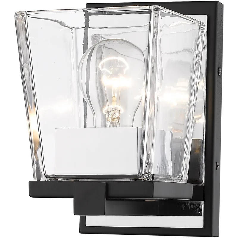 Bleeker Street 1 Light 5 inch Matte Black and Chrome Wall Sconce Wall Light