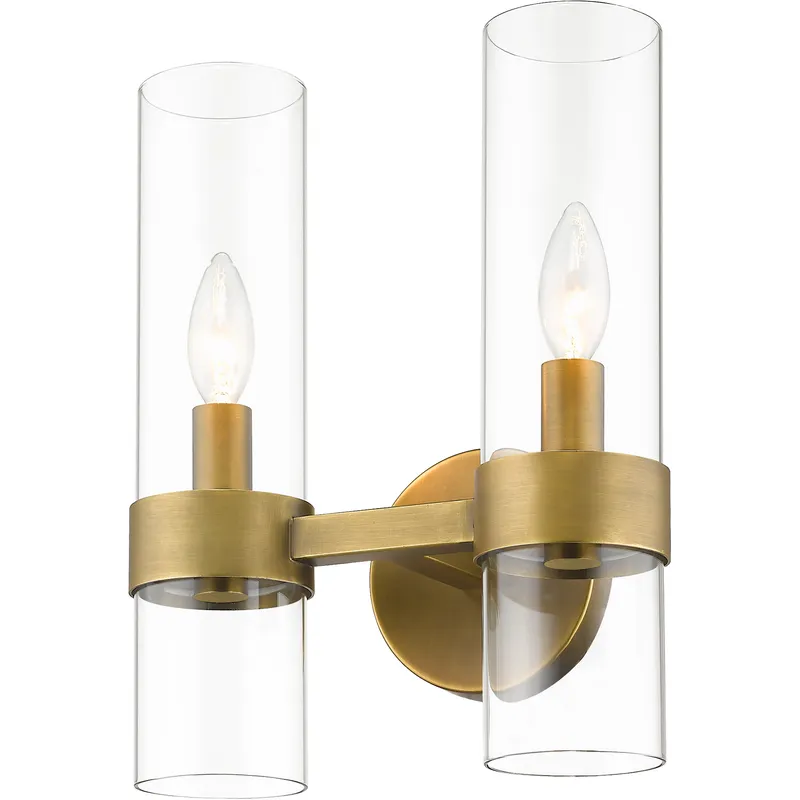 Datus 2 Light 6.5 inch Rubbed Brass Wall Sconce Wall Light