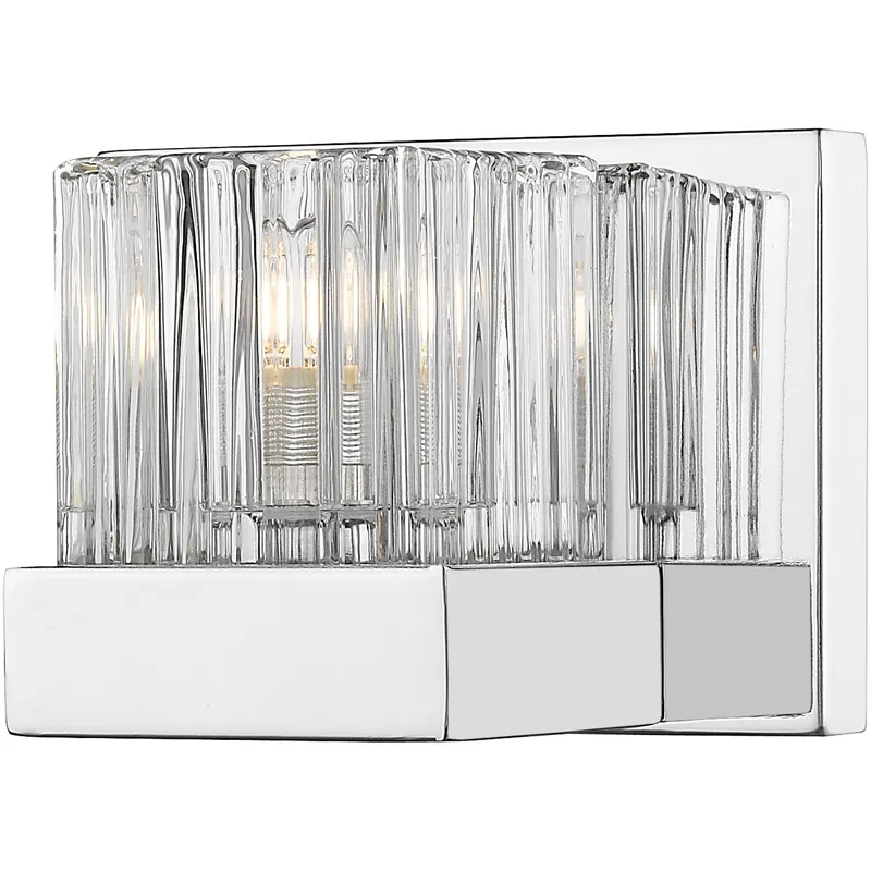 Fallon LED 6 inch Chrome Wall Sconce Wall Light in Clear Ribbed and Frosted