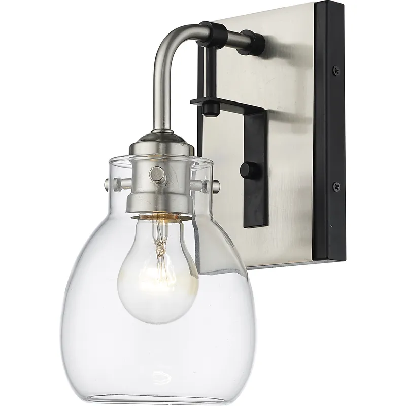 Kraken 1 Light 5.25 inch Matte Black and Brushed Nickel Wall Sconce Wall Light