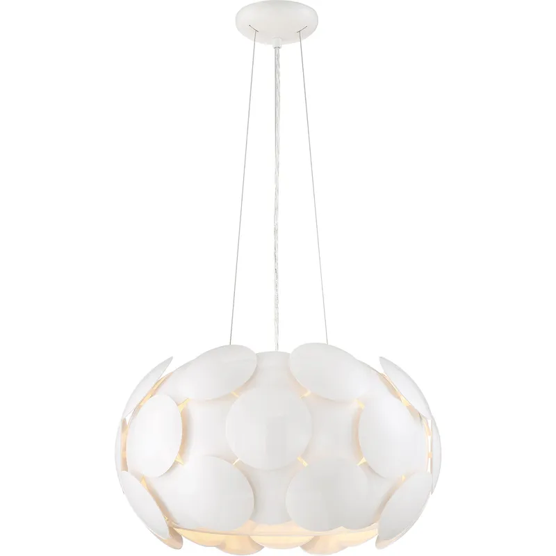 Crown 6 Light 20 inch Gloss White Chandelier Ceiling Light