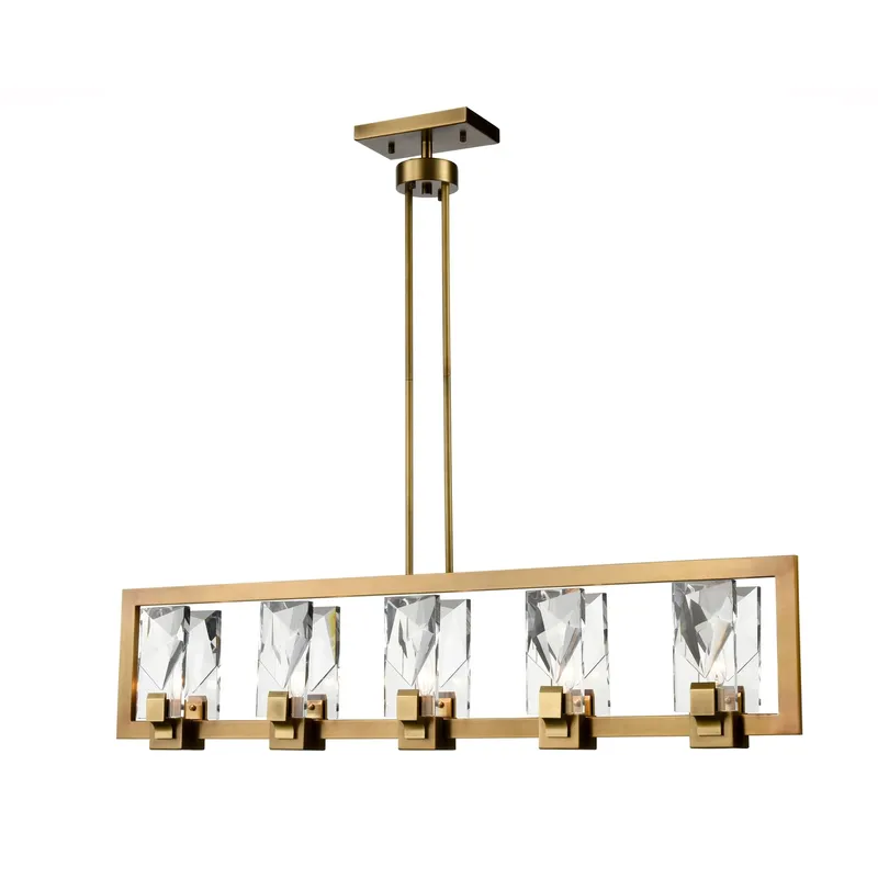 Horizon 5 Light 5 inch Aged Brass Chandelier Ceiling Light