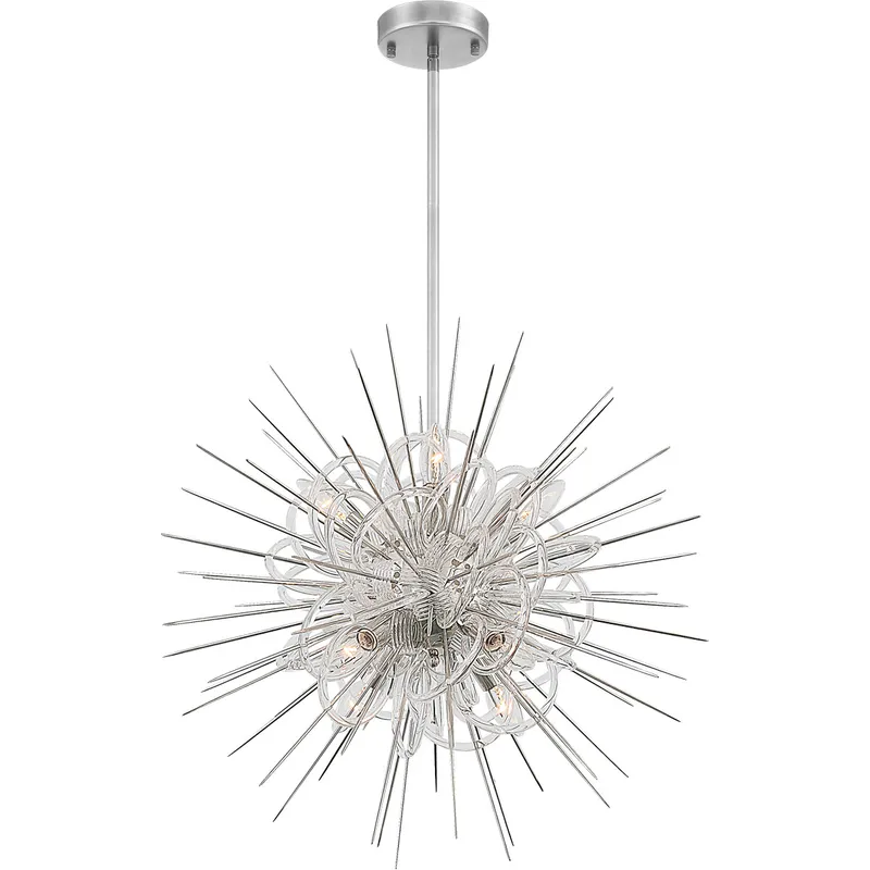 Flare 8 Light 24 inch Polished Nickel with Acrylic Chandelier Ceiling Light