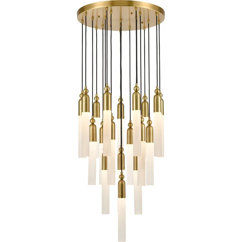 Fusion 19 Light 28 inch Aged Brass Chandelier Ceiling Light