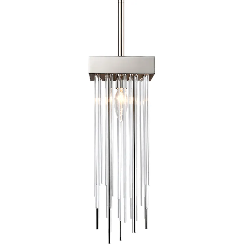 Waterfall 1 Light 5.88 inch Polished Nickel Mini Pendant Ceiling Light