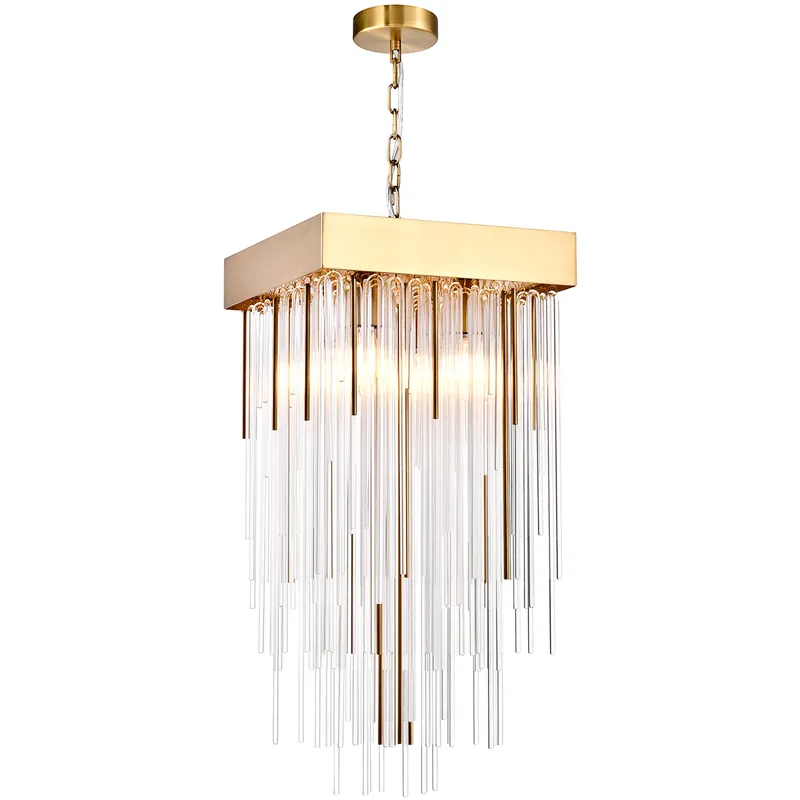 Waterfall 4 Light 12 inch Aged Brass Pendant Ceiling Light