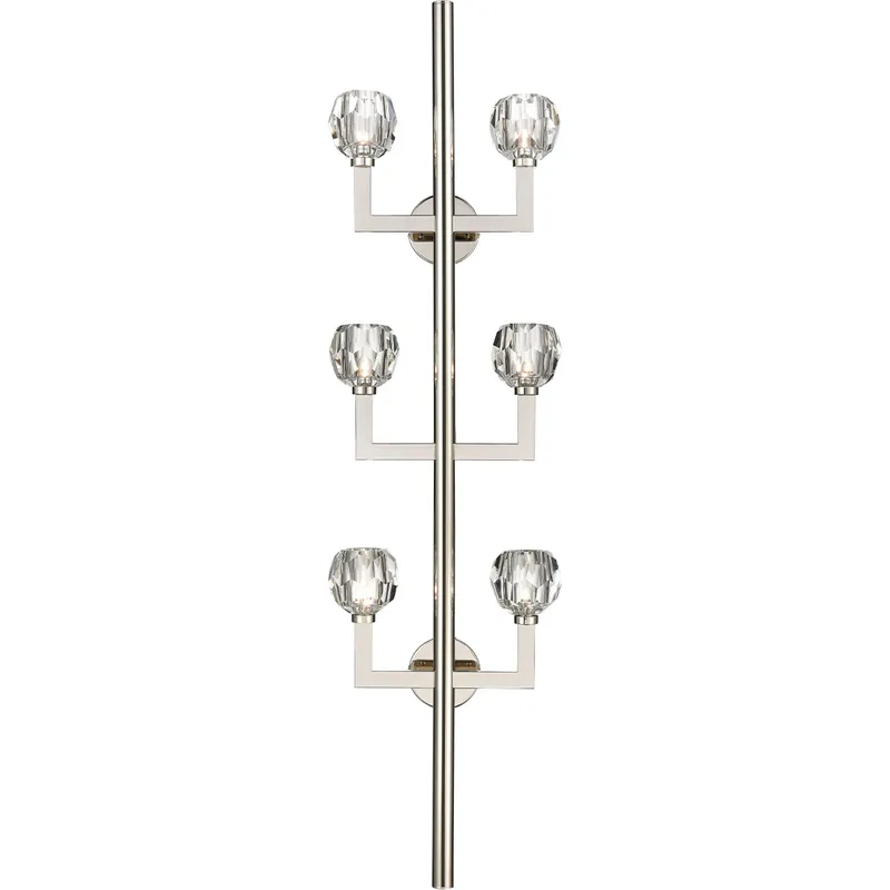 Parisian 6 Light 7 inch Polished Nickel Wall Sconce Wall Light